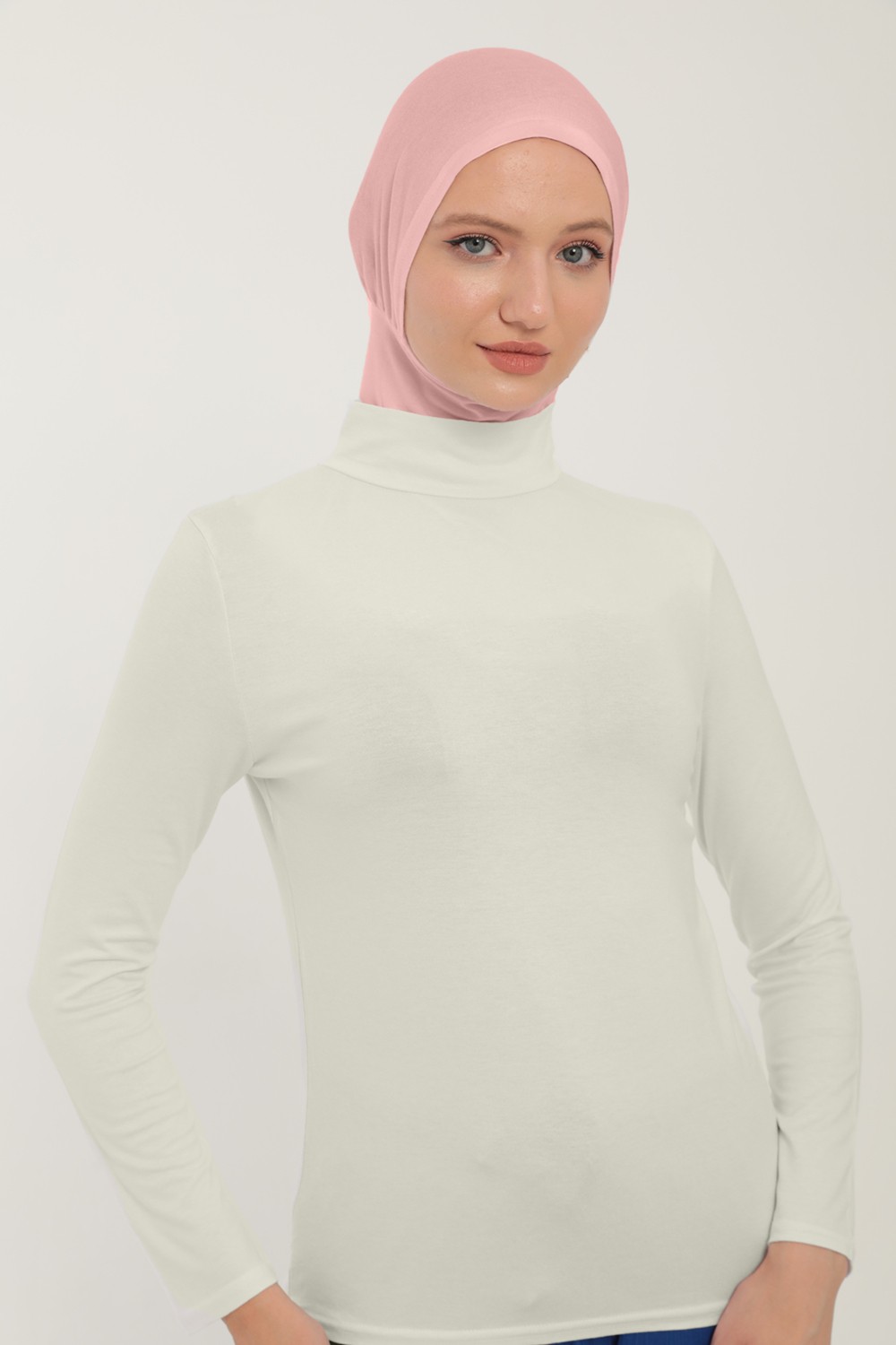 Kadın Uzun Kollu Yarım Balıkçı Yakalı Penye Likralı Body görsel 2