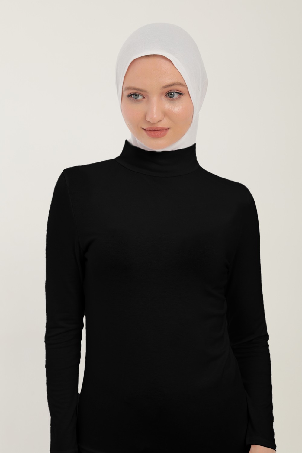 Kadın Uzun Kollu Yarım Balıkçı Yakalı Penye Likralı Body görsel 6