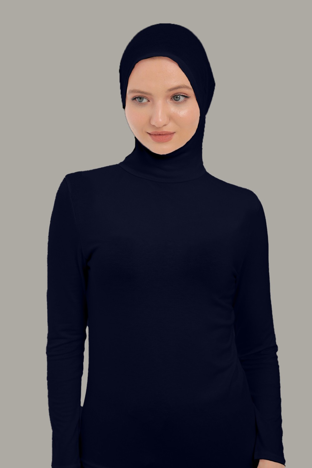 Kadın Uzun Kollu Body Boyunluklu Boneli Tam Badi Boğazlı Likralı görsel 7