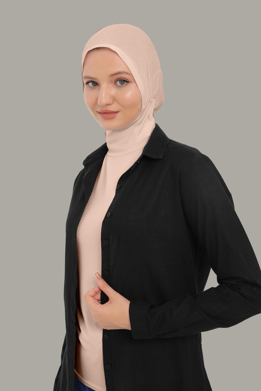 Kadın Uzun Kollu Body Boyunluklu Boneli Tam Badi Boğazlı Likralı görsel 2