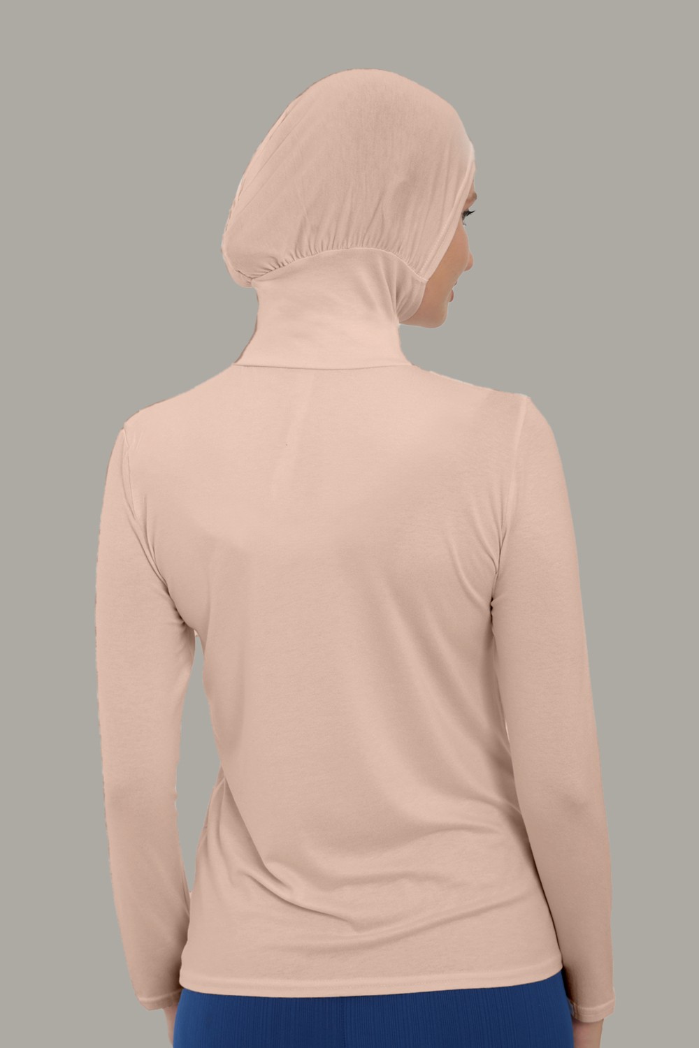 Kadın Uzun Kollu Body Boyunluklu Boneli Tam Badi Boğazlı Likralı görsel 4