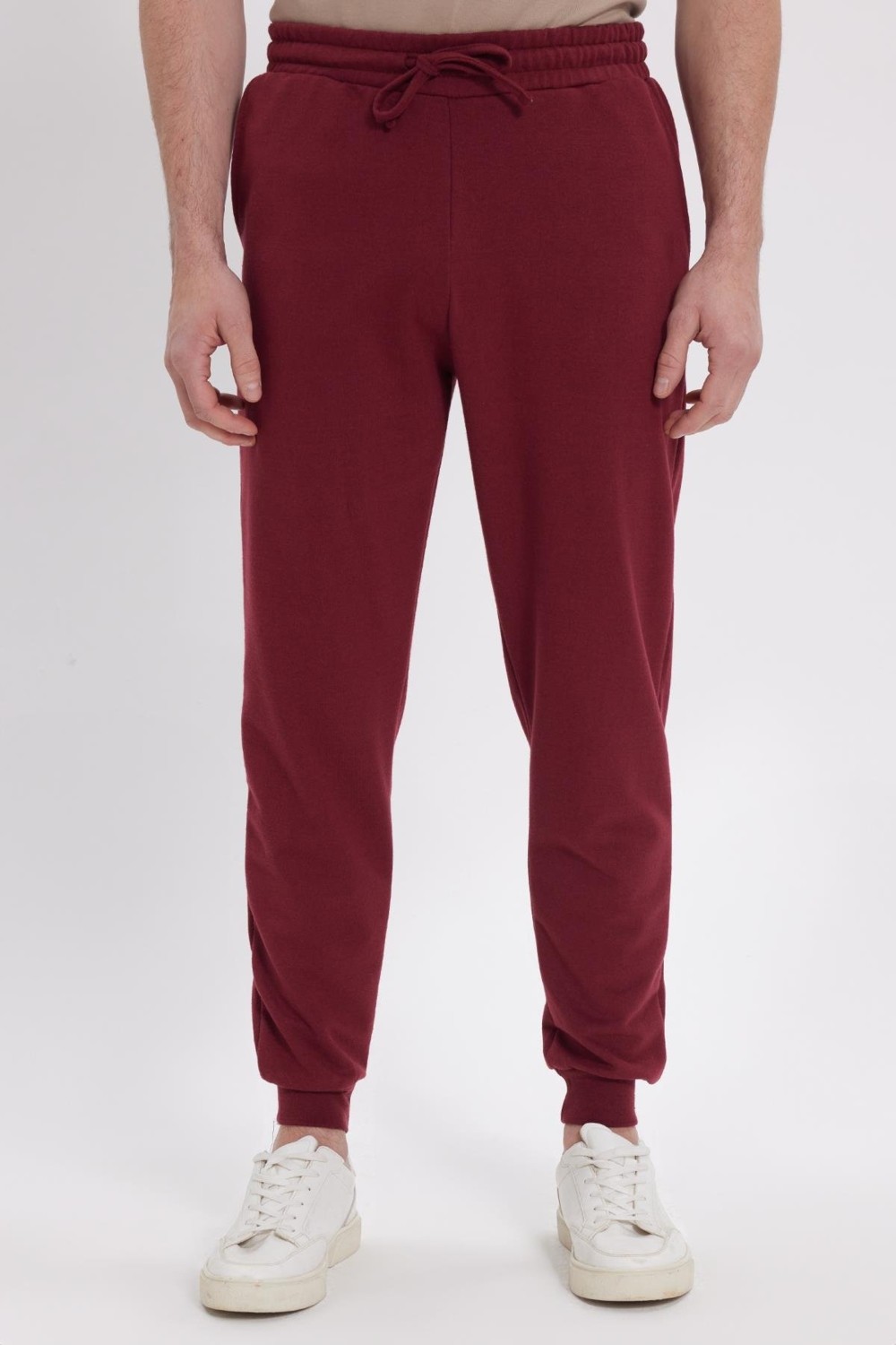 Tudors Erkek Regular Fit Klasik Kesim Beli Bağcıklı Jogger Cepli Lastikli Paça Gri Eşofman Altı