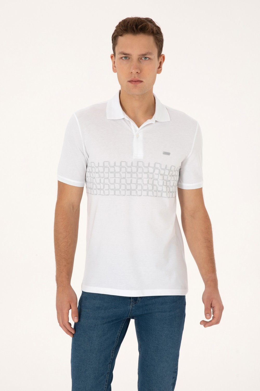 U.S. Polo Assn. Erkek Regular Fit Polo Yaka Açık Mavi Tişört 50324789-VR003