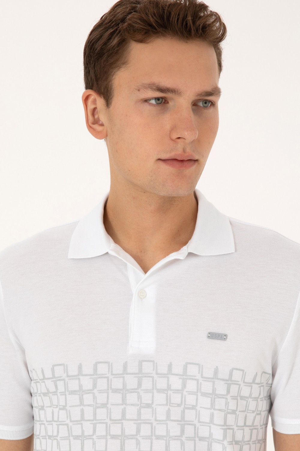 U.S. Polo Assn. Erkek Regular Fit Polo Yaka Açık Mavi Tişört 50324789-VR003 görsel 2
