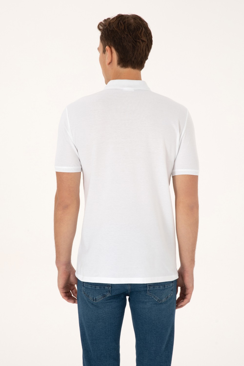 U.S. Polo Assn. Erkek Regular Fit Polo Yaka Açık Mavi Tişört 50324789-VR003 görsel 5