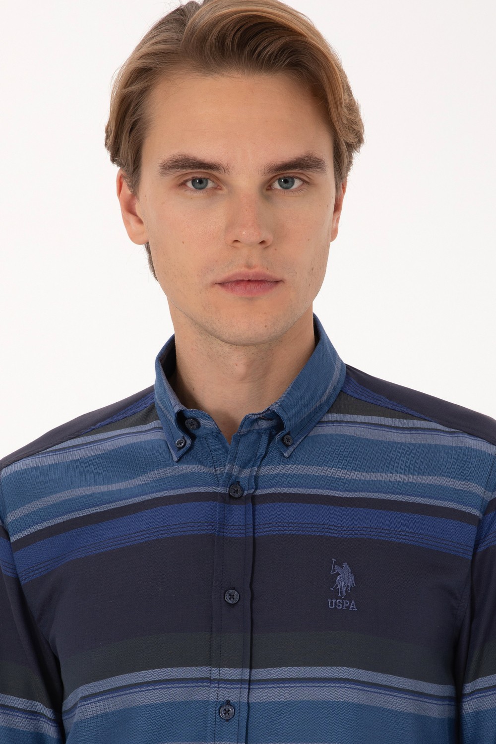 U.S. Polo Assn. Erkek Taş Uzun Kollu Raporlu Gömlek 50316648-VR049 görsel 2