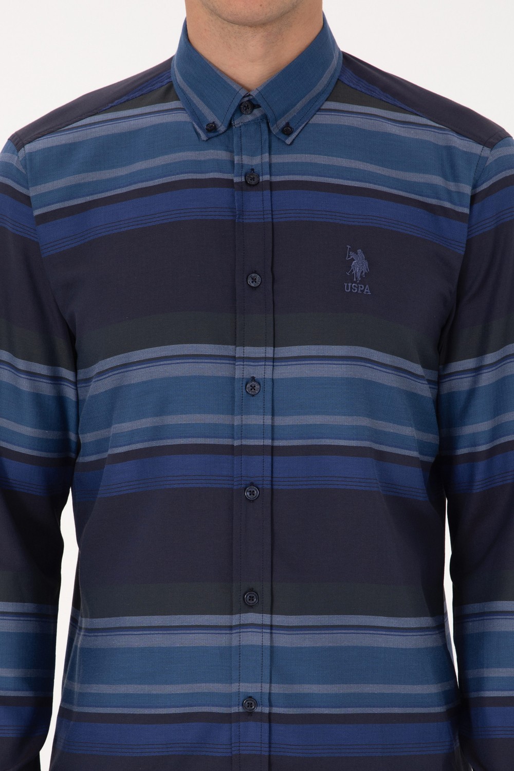 U.S. Polo Assn. Erkek Taş Uzun Kollu Raporlu Gömlek 50316648-VR049 görsel 6
