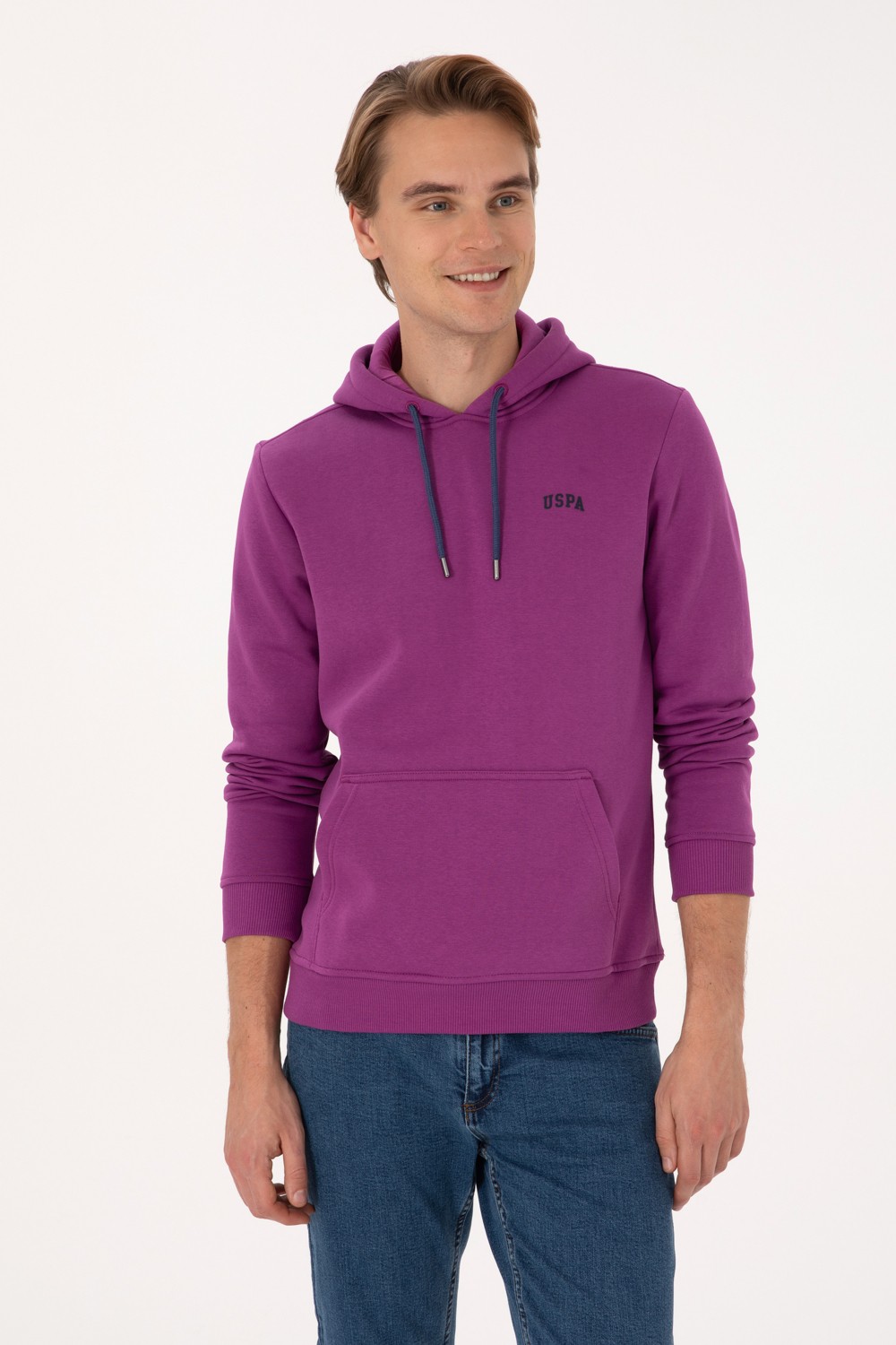U.S. Polo Assn. Erkek Kapüşonlu Fıstık Yeşili Basic Şardonlu Sweatshirt 50295176-VR087