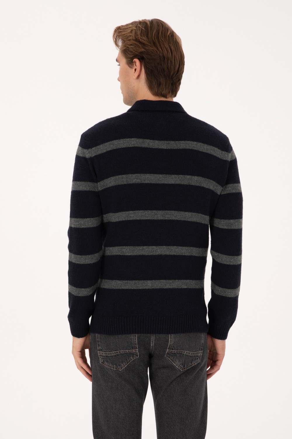 U.S. Polo Assn. Erkek Regular Fit Polo Yaka Lacivert Kazak 50315036-VR033 görsel 5