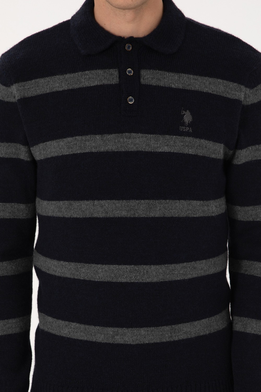 U.S. Polo Assn. Erkek Regular Fit Polo Yaka Lacivert Kazak 50315036-VR033 görsel 6