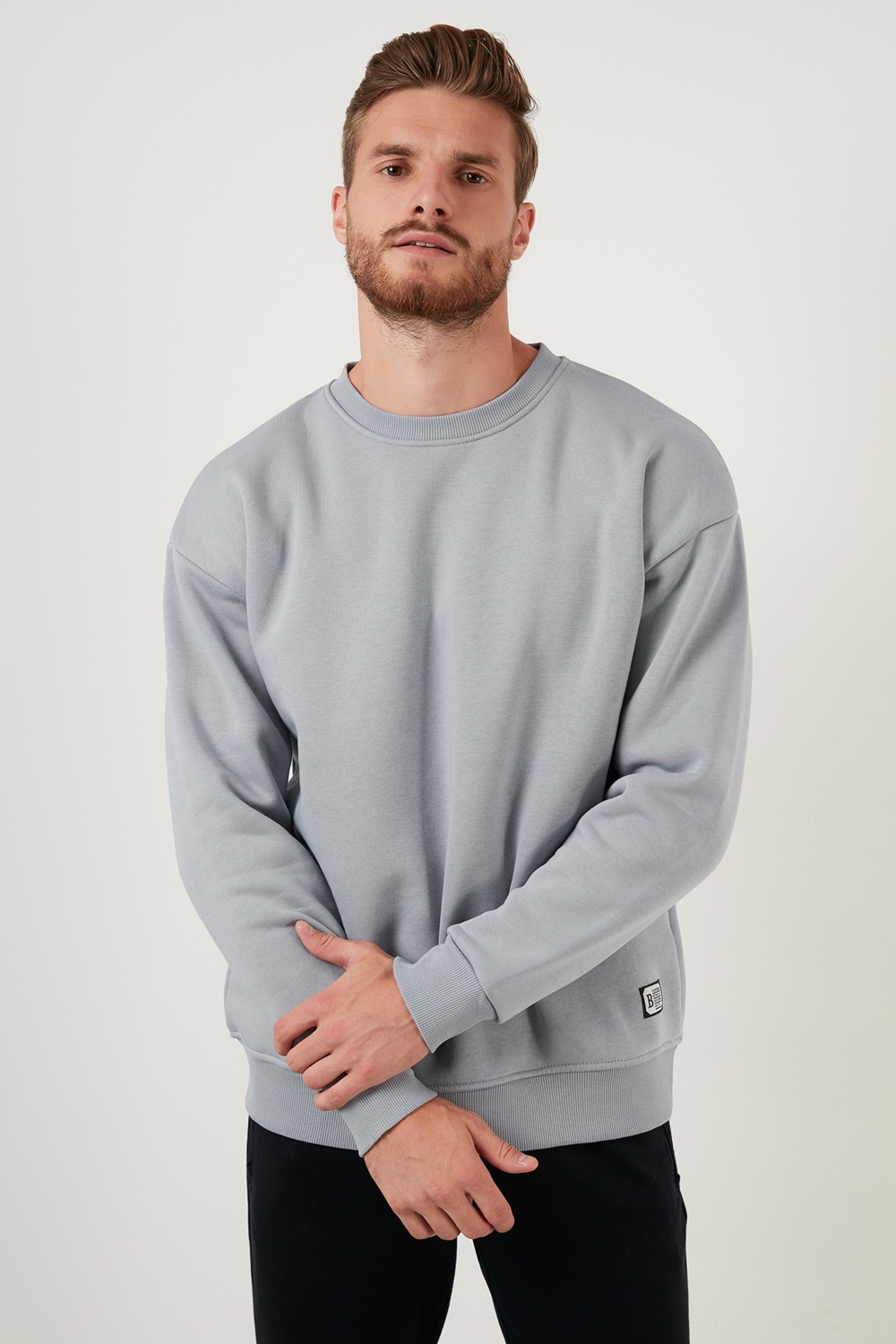 Buratti Regular Fit Bisiklet Yaka Pamuklu İçi Tüylü Yumuşak Şardonlu Sweat Erkek SWEAT 5905255 görsel 8