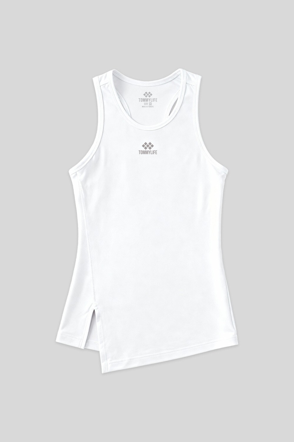 Tommy Life İndigo Yırtmaç Detaylı O Yaka Sıfır Kollu Standart Kalıp Kadın Spor Atlet - 97256
