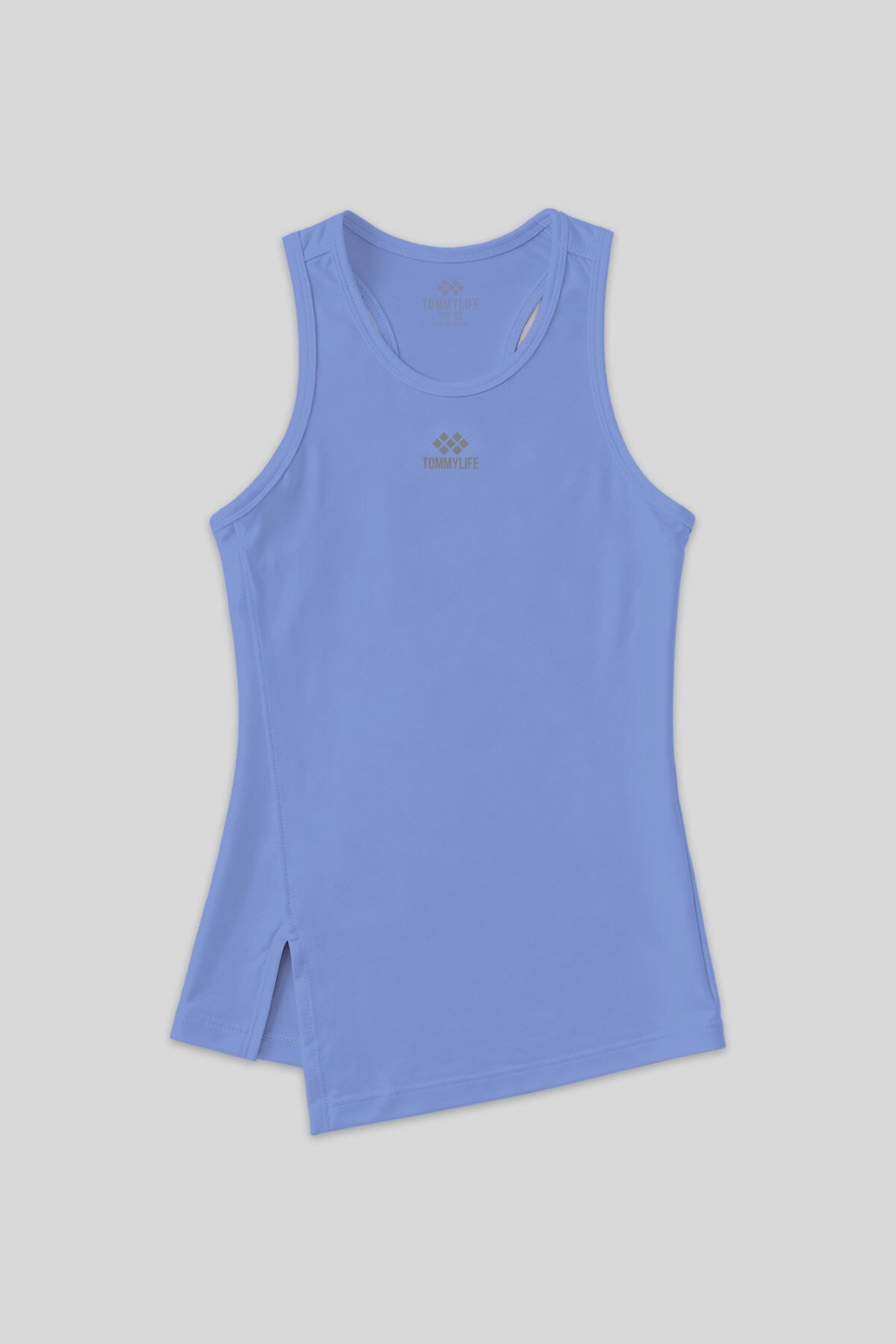 Tommy Life İndigo Yırtmaç Detaylı O Yaka Sıfır Kollu Standart Kalıp Kadın Spor Atlet - 97256 görsel 8