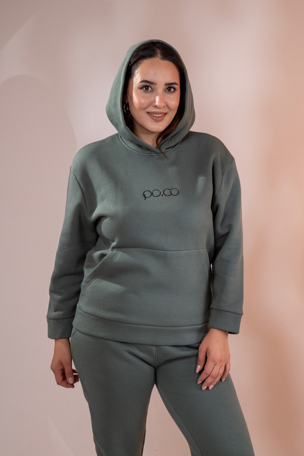 Roxxlen Kadın Büyük Beden Cepli Sweatshirt