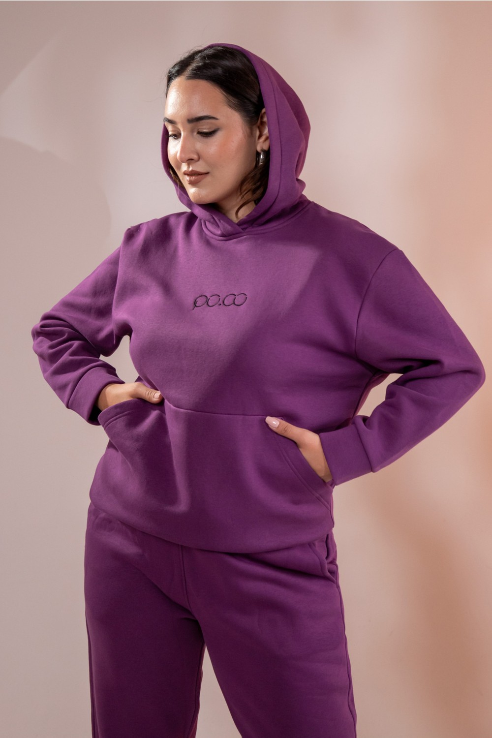 Roxxlen Kadın Büyük Beden Cepli Sweatshirt görsel 5