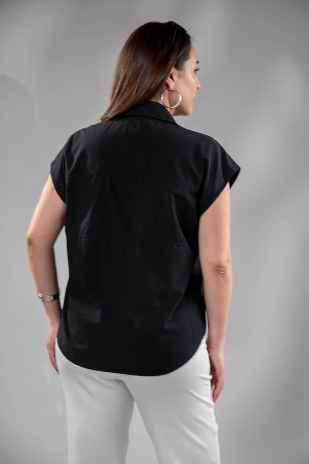 Roxxlen 1212560 Kolsuz Poplin Gömlek görsel 8