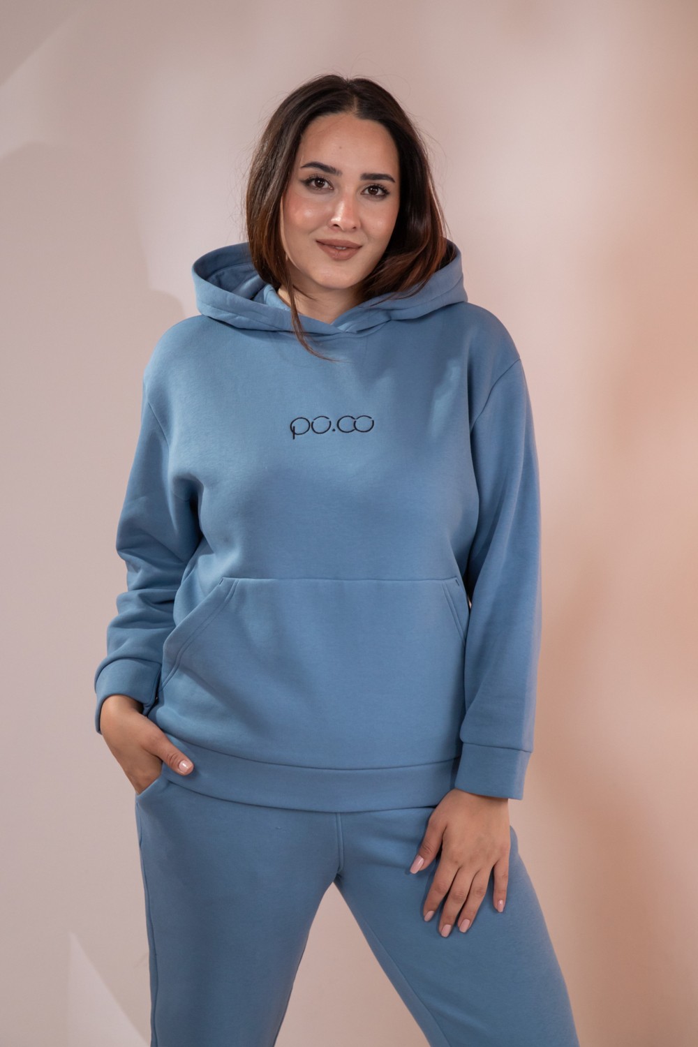 Roxxlen Kadın Büyük Beden Cepli Sweatshirt görsel 3