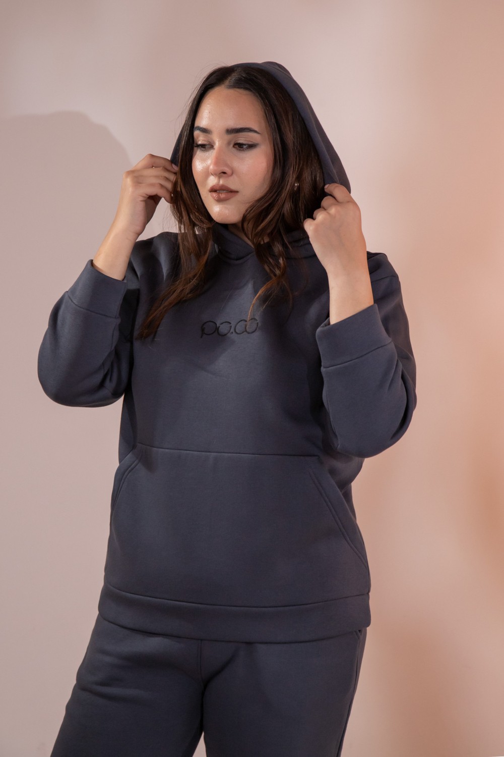 Roxxlen Kadın Büyük Beden Cepli Sweatshirt görsel 7