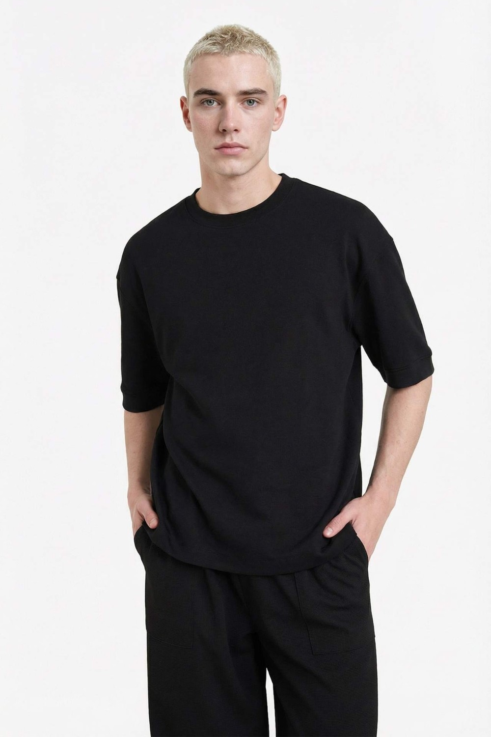 DeFacto Nefes Alabilir Loose Fit Bisiklet Yaka Kısa Kollu Ağır Kumaş Basic Tişört B4844AX26SP