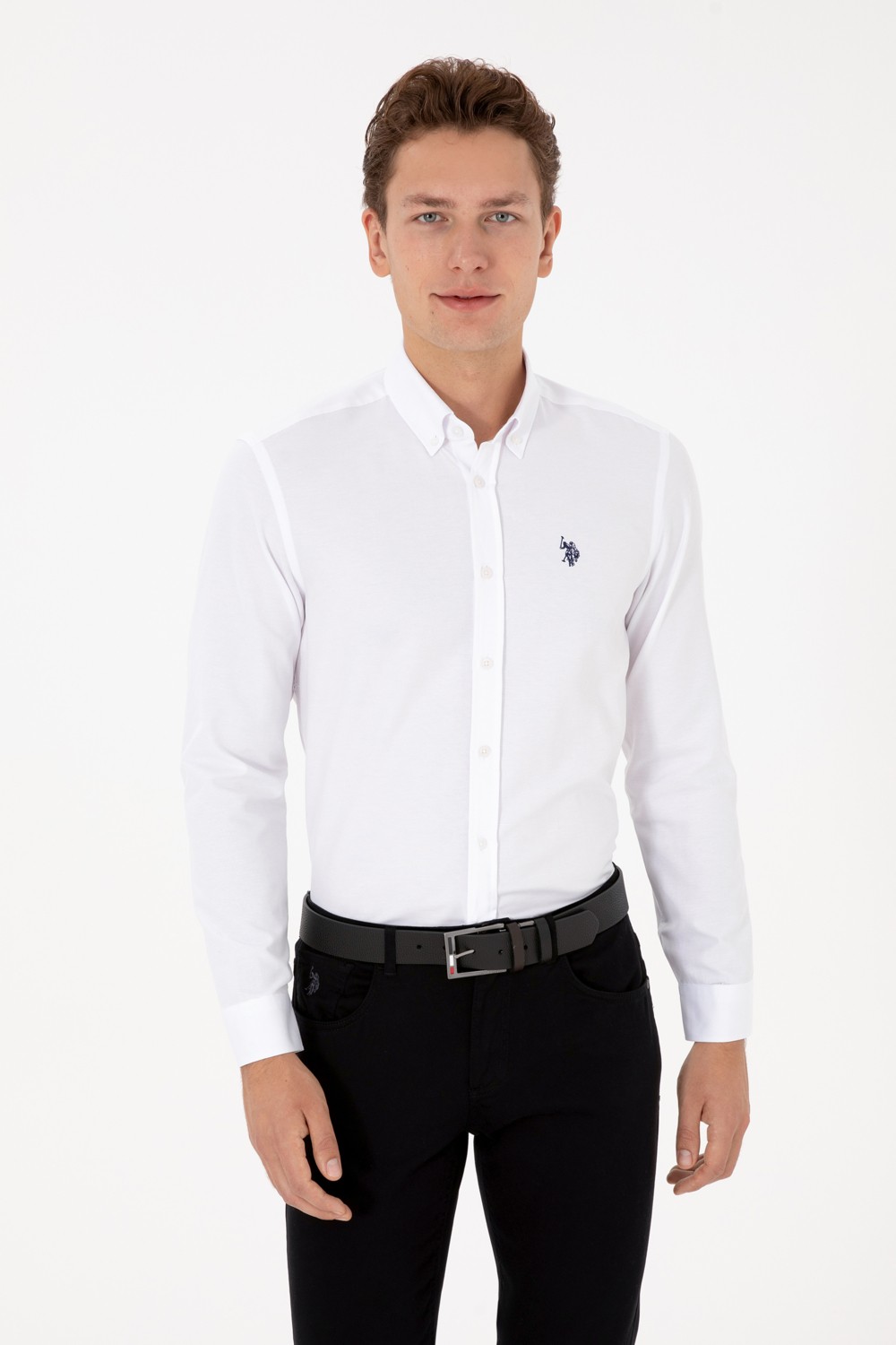 U.S. Polo Assn. Erkek Açık Mavi Uzun Kollu Basic Gömlek 50316723-VR003 görsel 8