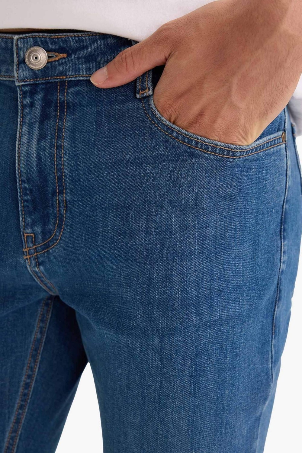 DeFacto Sergio Regular Fit Normal Bel Boru Paça Jean Pantolon A6948AX26SP görsel 4
