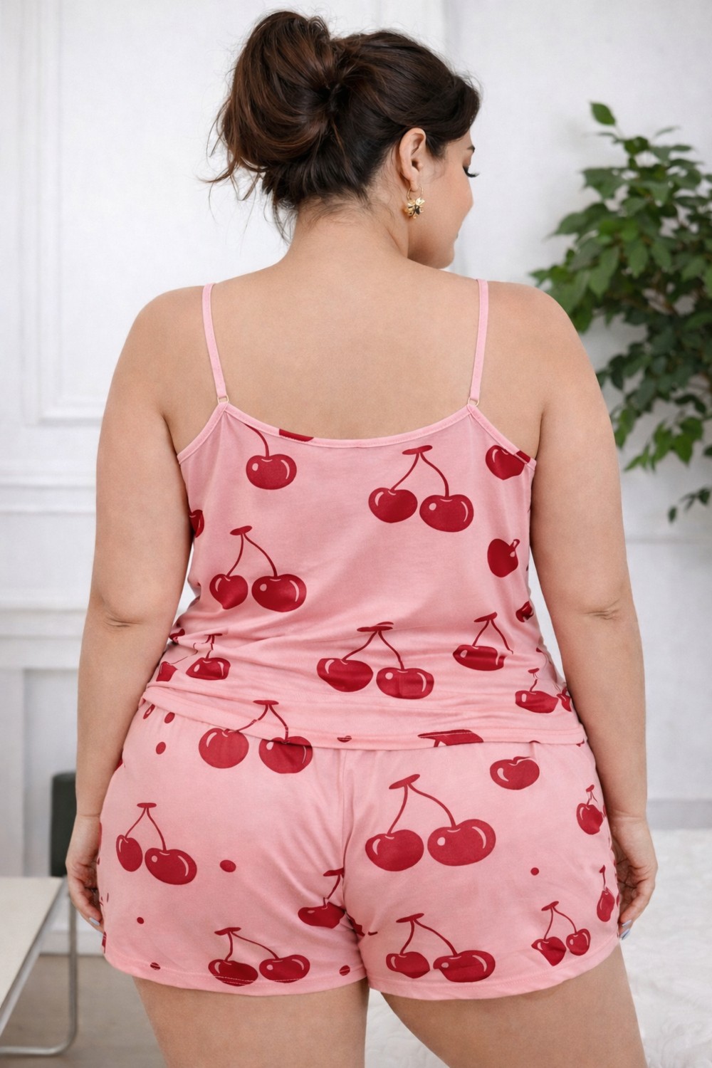 Süsen Lingerie Kırmızı Kalp Desenli Kadın Büyük Beden Gecelik Takımı, Kaliteli Kadın Gecelik Takım görsel 4