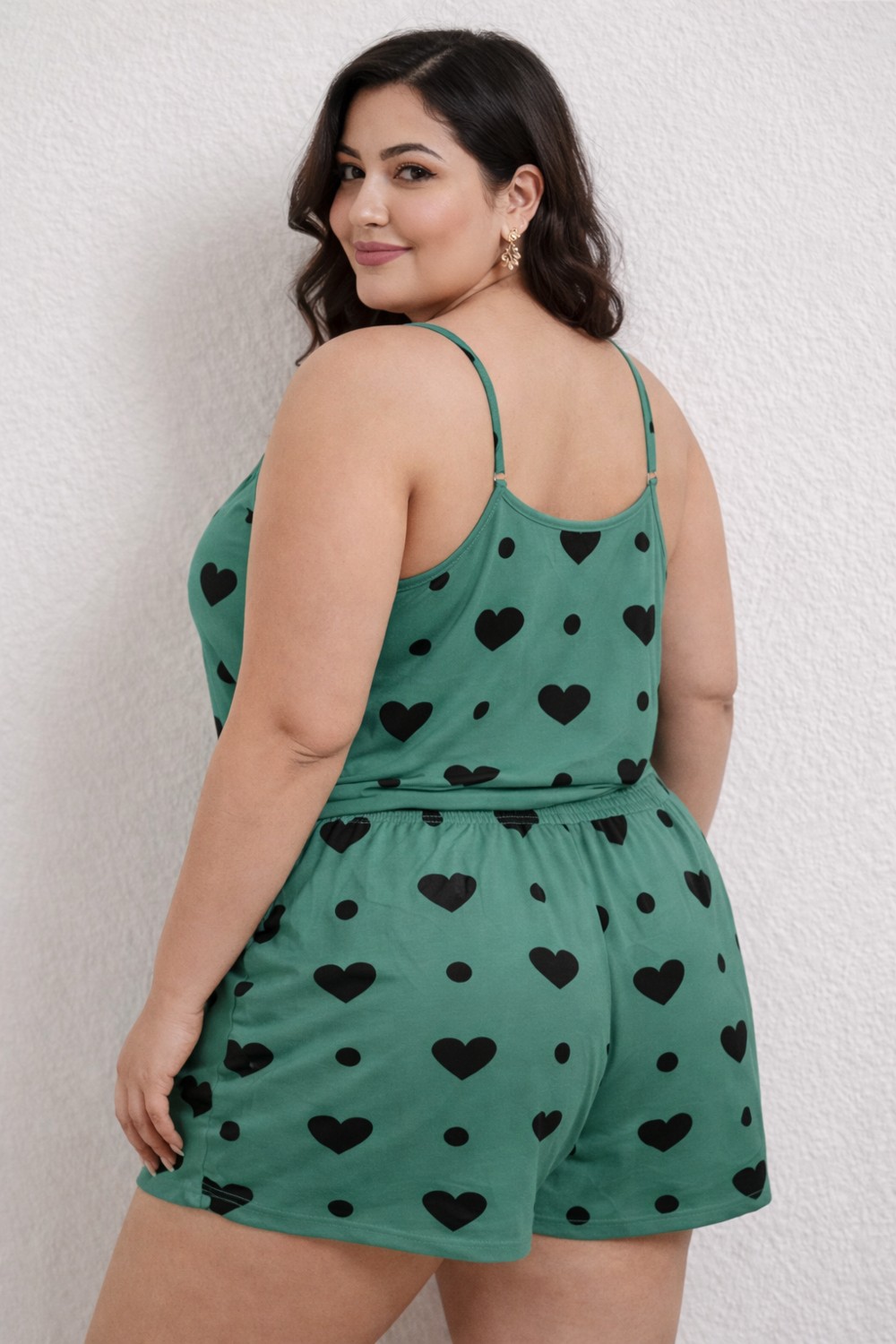 Süsen Lingerie Kırmızı Kalp Desenli Kadın Büyük Beden Gecelik Takımı, Kaliteli Kadın Gecelik Takım görsel 6