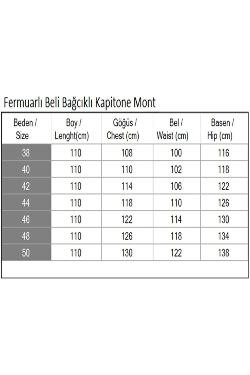 Fermuarlı Beli Bağcıklı Kapitone Mont Siyah 19283 görsel 5