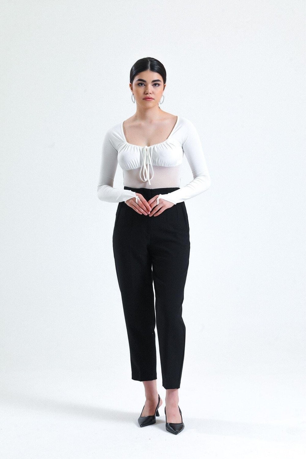 La Pante Siyah Yüksek Bel Havuç Model Kadın Pantolon