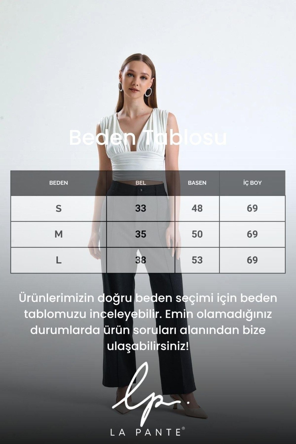 La Pante Siyah Yüksek Bel Havuç Model Kadın Pantolon görsel 3