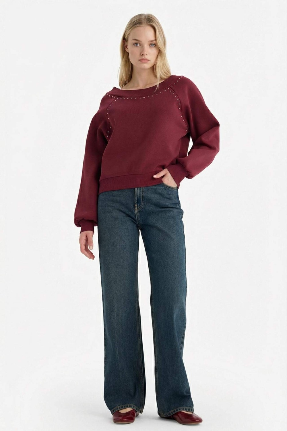 DeFacto %100 Pamuk 90's Wide Leg Yüksek Bel Jean Pantolon E9122AX26SP