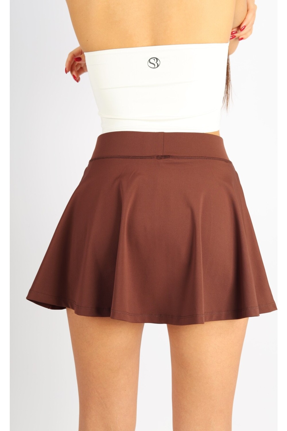 Soft & Basic Softandbasic Kadın 4'lü Bol Kesim Içi Taytlı Cep Detaylı Günlük Tenis Şort Etek görsel 6