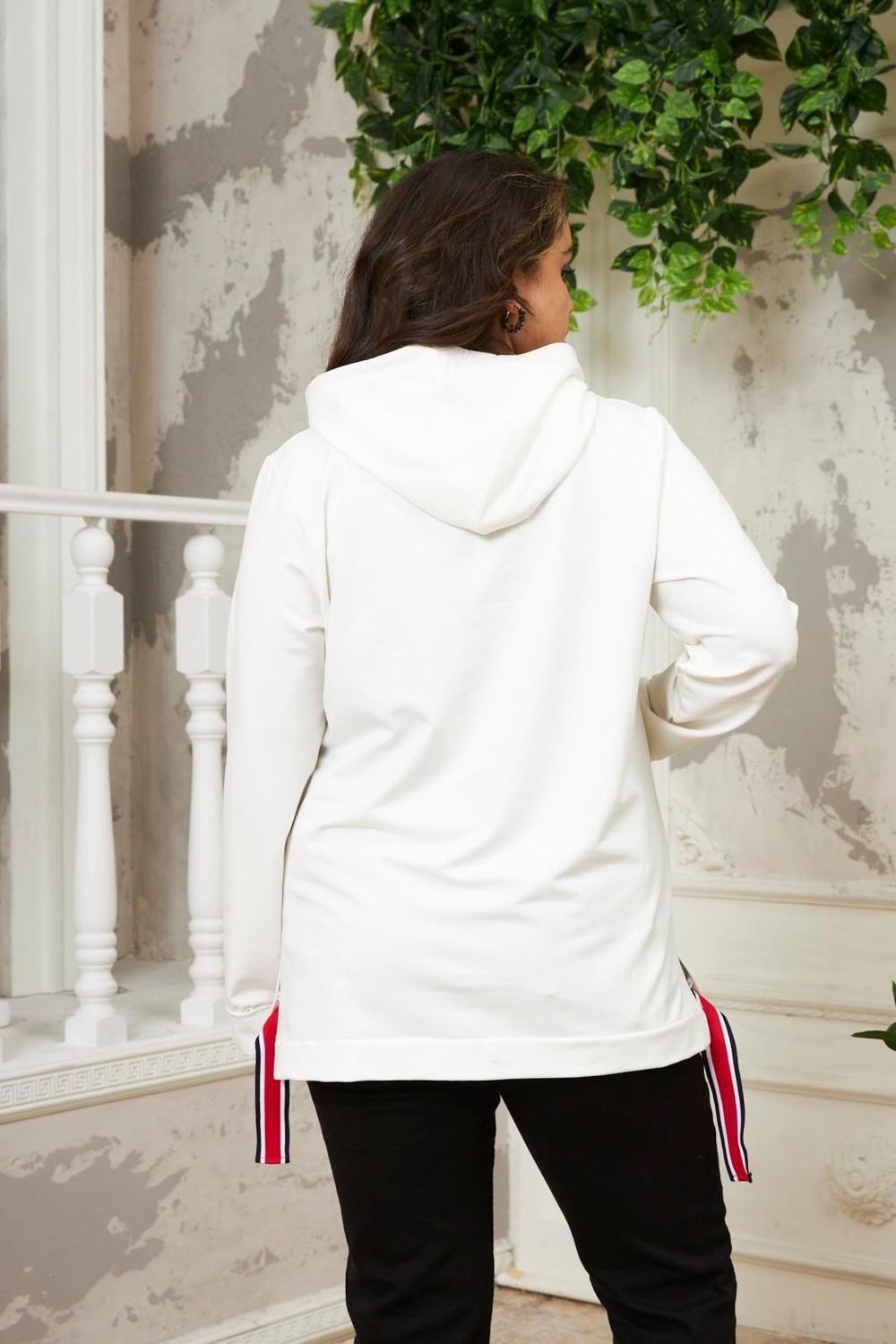 Rmg Nakışlı Büyük Beden Ekru Sweatshirt görsel 5