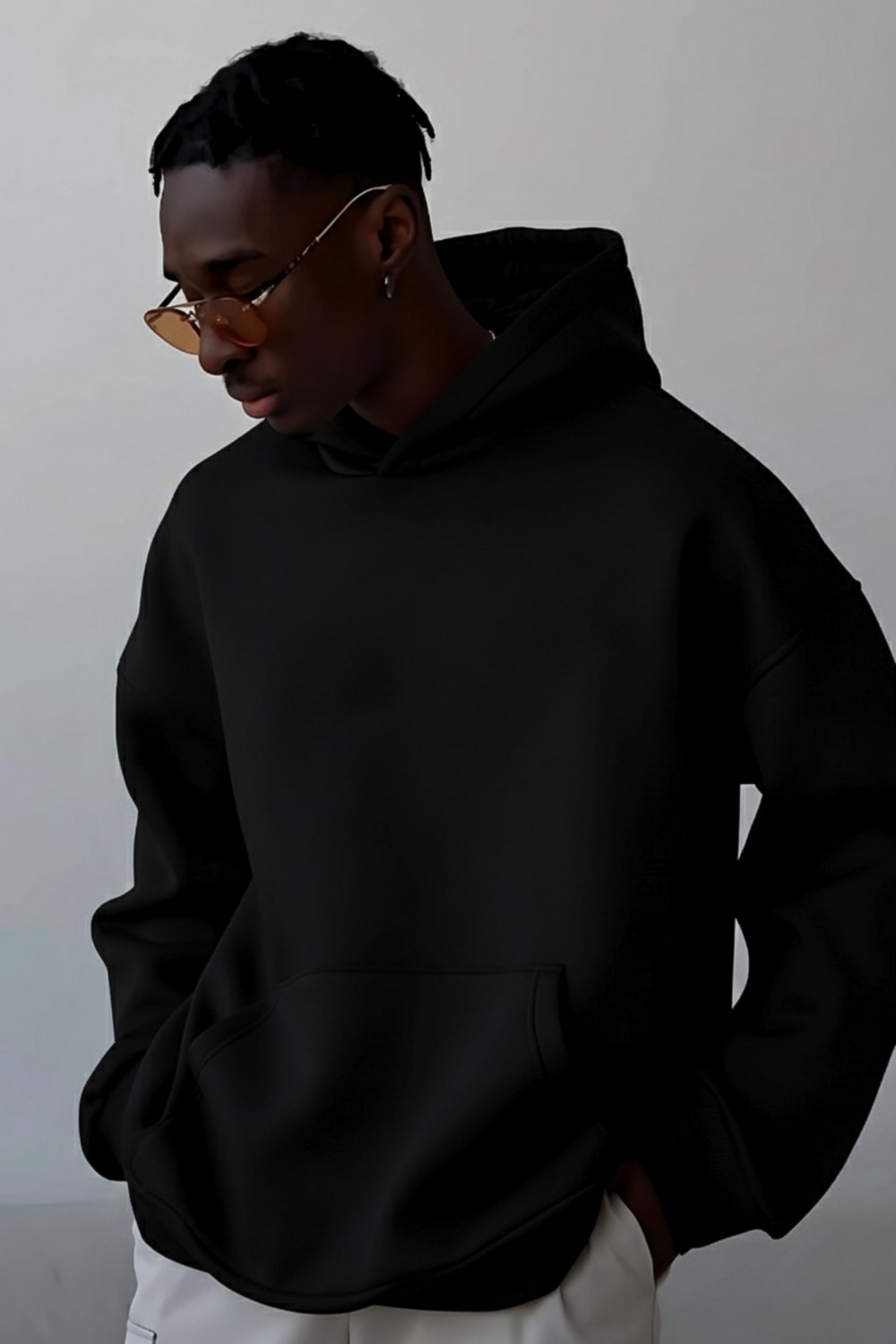 Guaraz Gri Yumuşacık Kumaşlı Oversize Fit Ici Polarlı Basic Kapüşonlu Sweatshirt Hoodie
