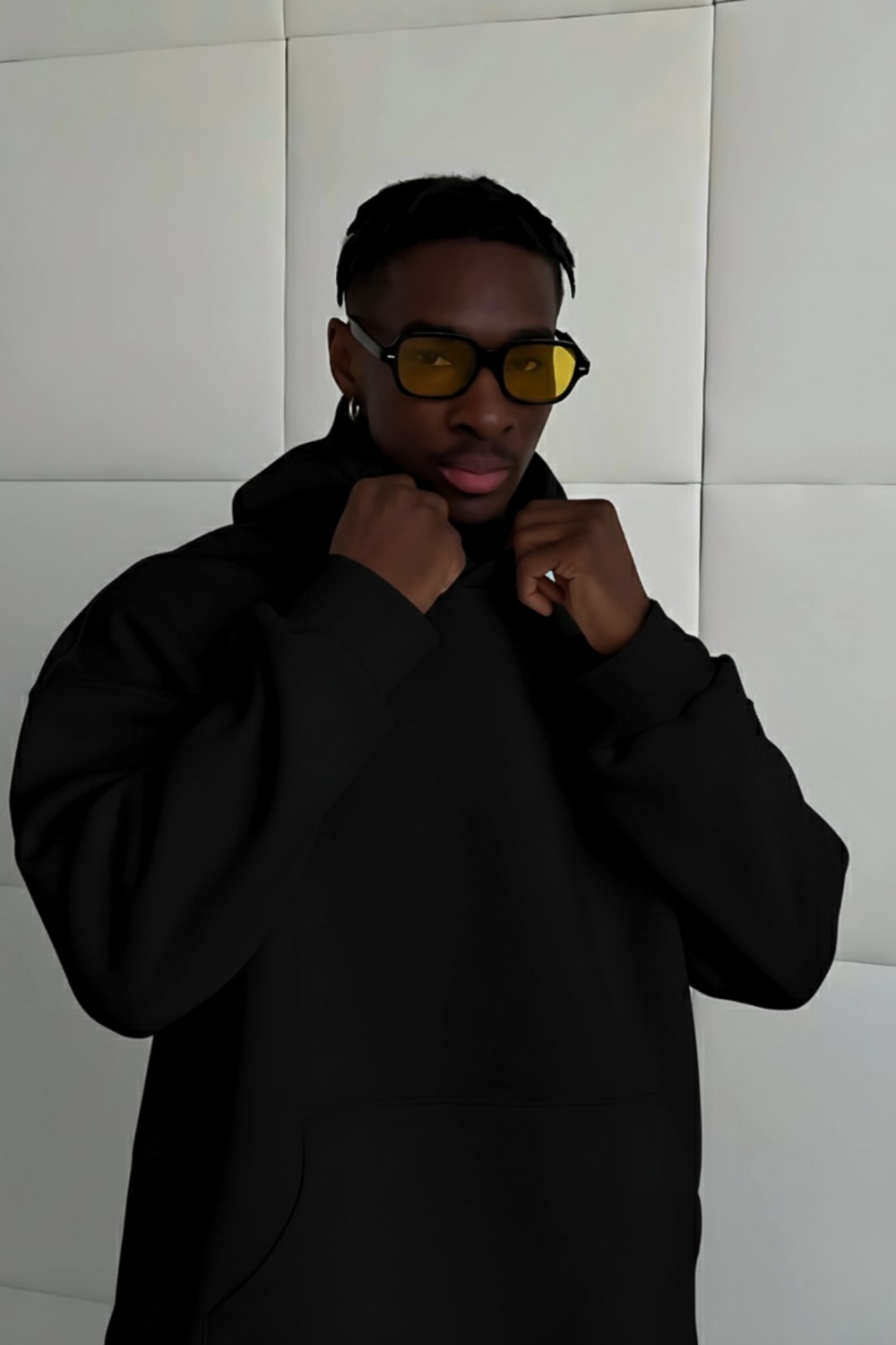 Guaraz Gri Yumuşacık Kumaşlı Oversize Fit Ici Polarlı Basic Kapüşonlu Sweatshirt Hoodie görsel 5