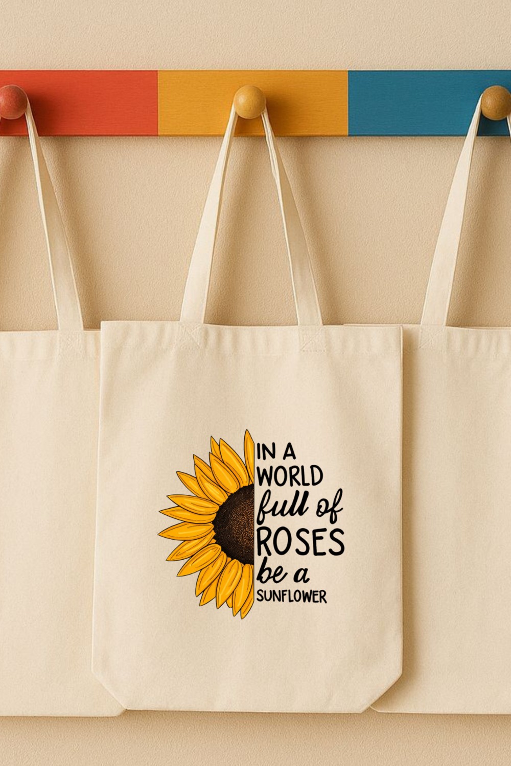 Maki Craft SunFlower Baskılı Yazılı Bez Çanta –tote Bag görsel 2