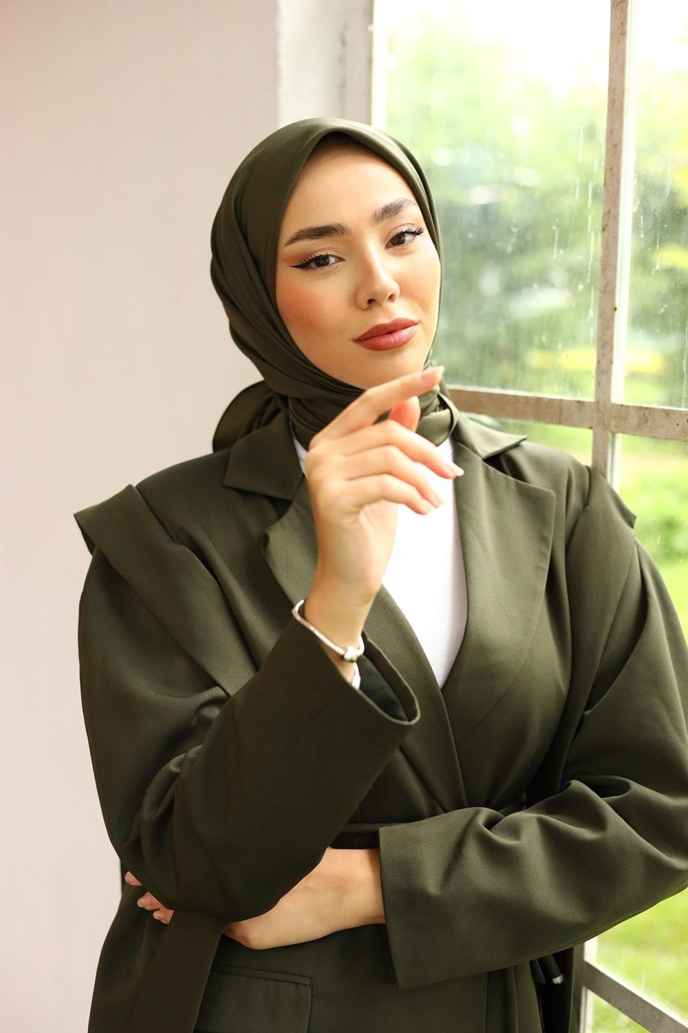 Silk Home Düz Renk Twill Eşarp görsel 4