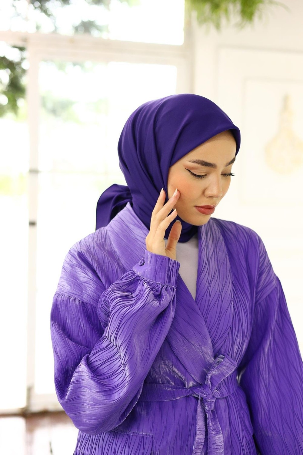 Silk Home Düz Renk Twill Eşarp görsel 8