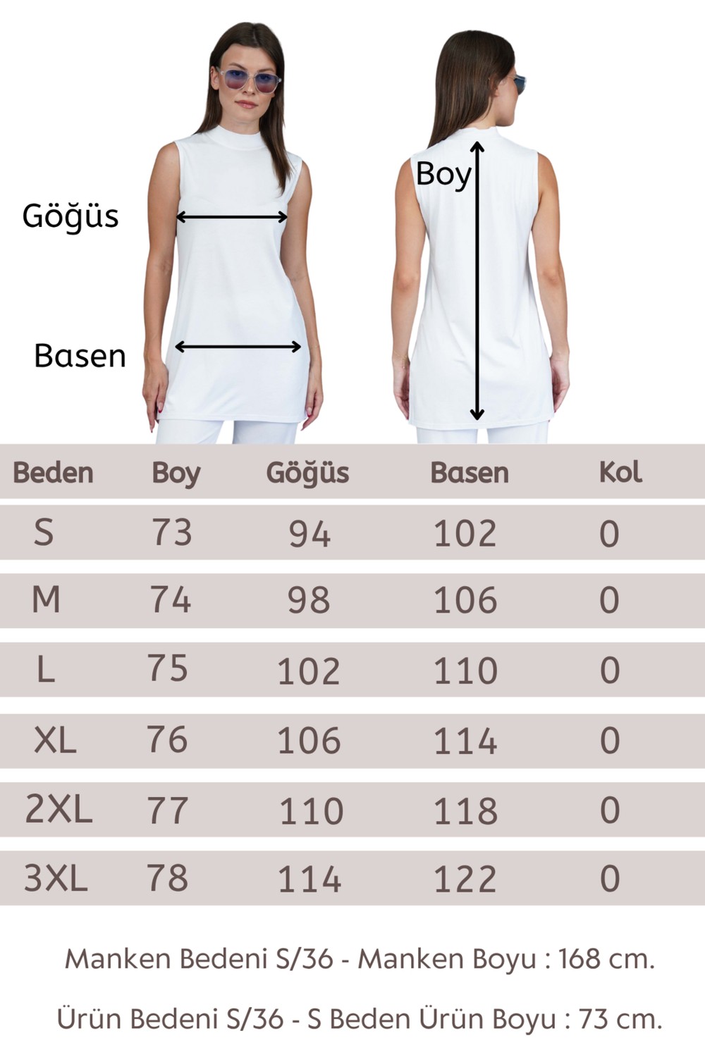 Penye Bizden Viskon Kolsuz Tunik 2'Li Satış-Siyah-Beyaz görsel 2
