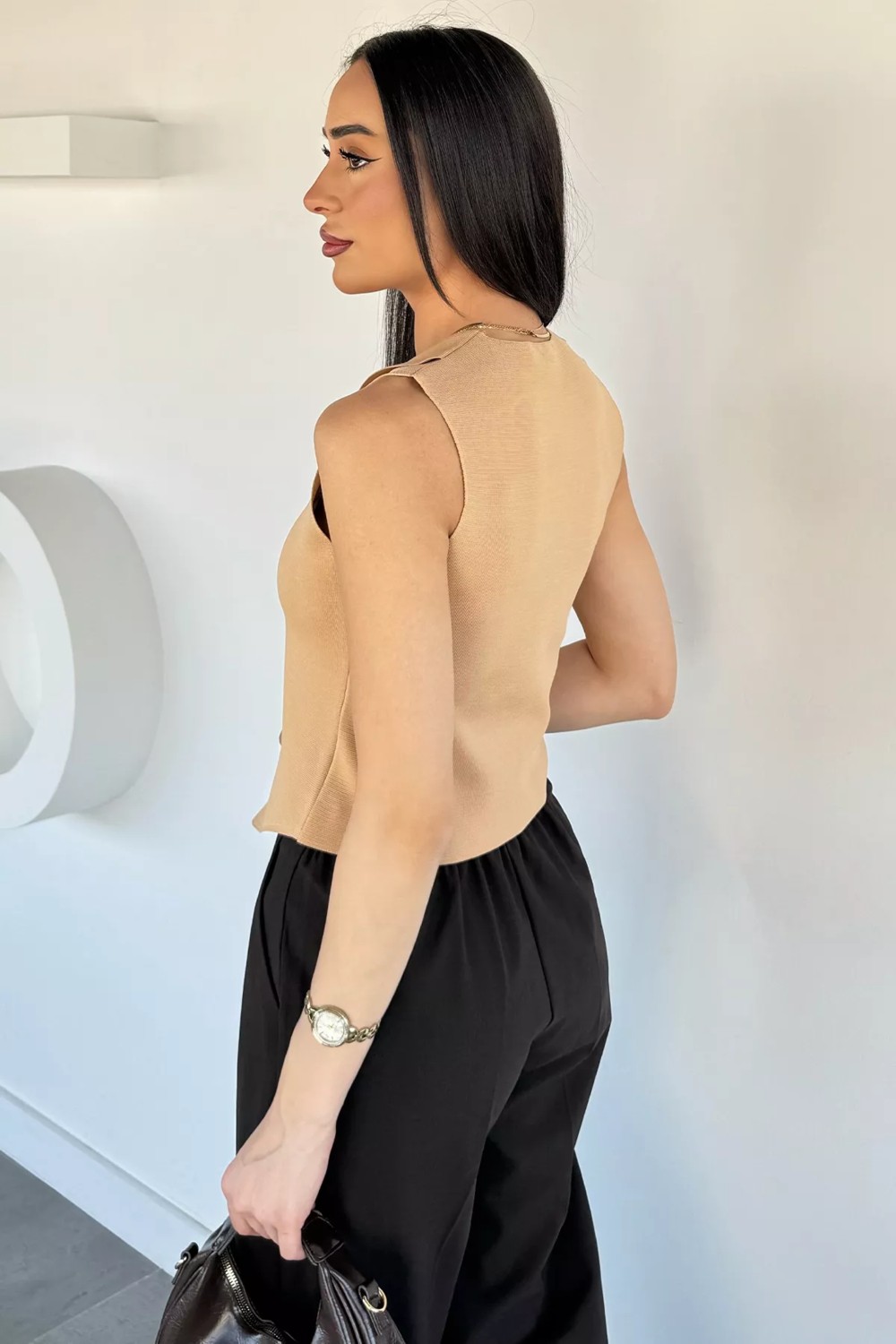Gülseli Kadın Triko Yelek P-00020202 görsel 4