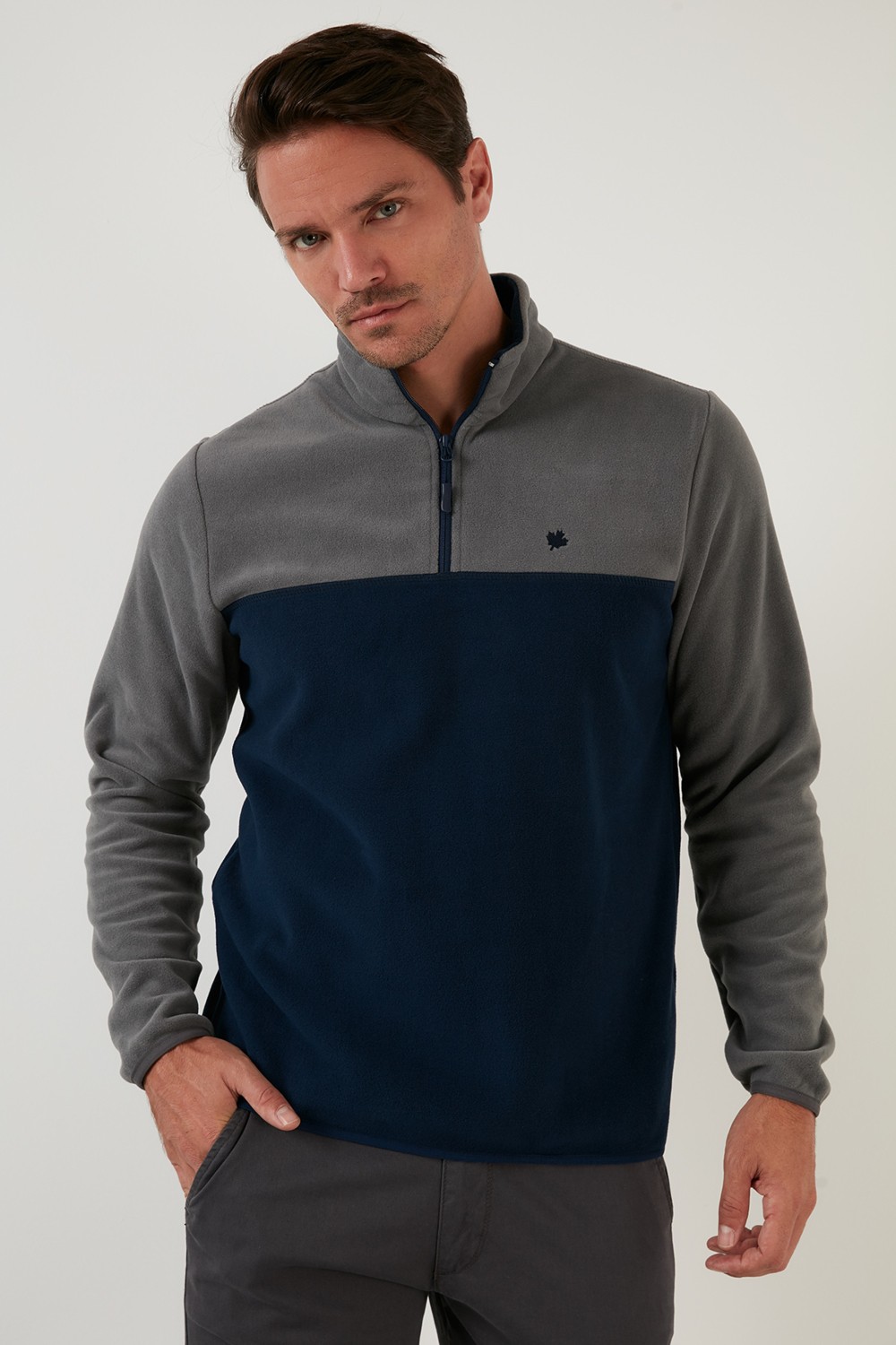 Buratti Regular Fit Fermuarlı Dik Yaka Kışlık Şardonlu Polar Erkek Polar 5906016 görsel 2