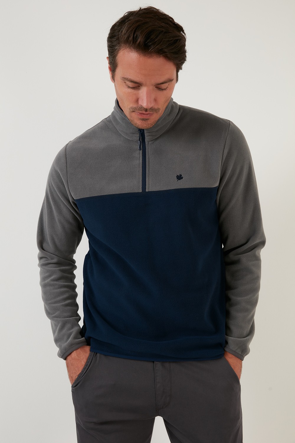 Buratti Regular Fit Fermuarlı Dik Yaka Kışlık Şardonlu Polar Erkek Polar 5906016 görsel 4