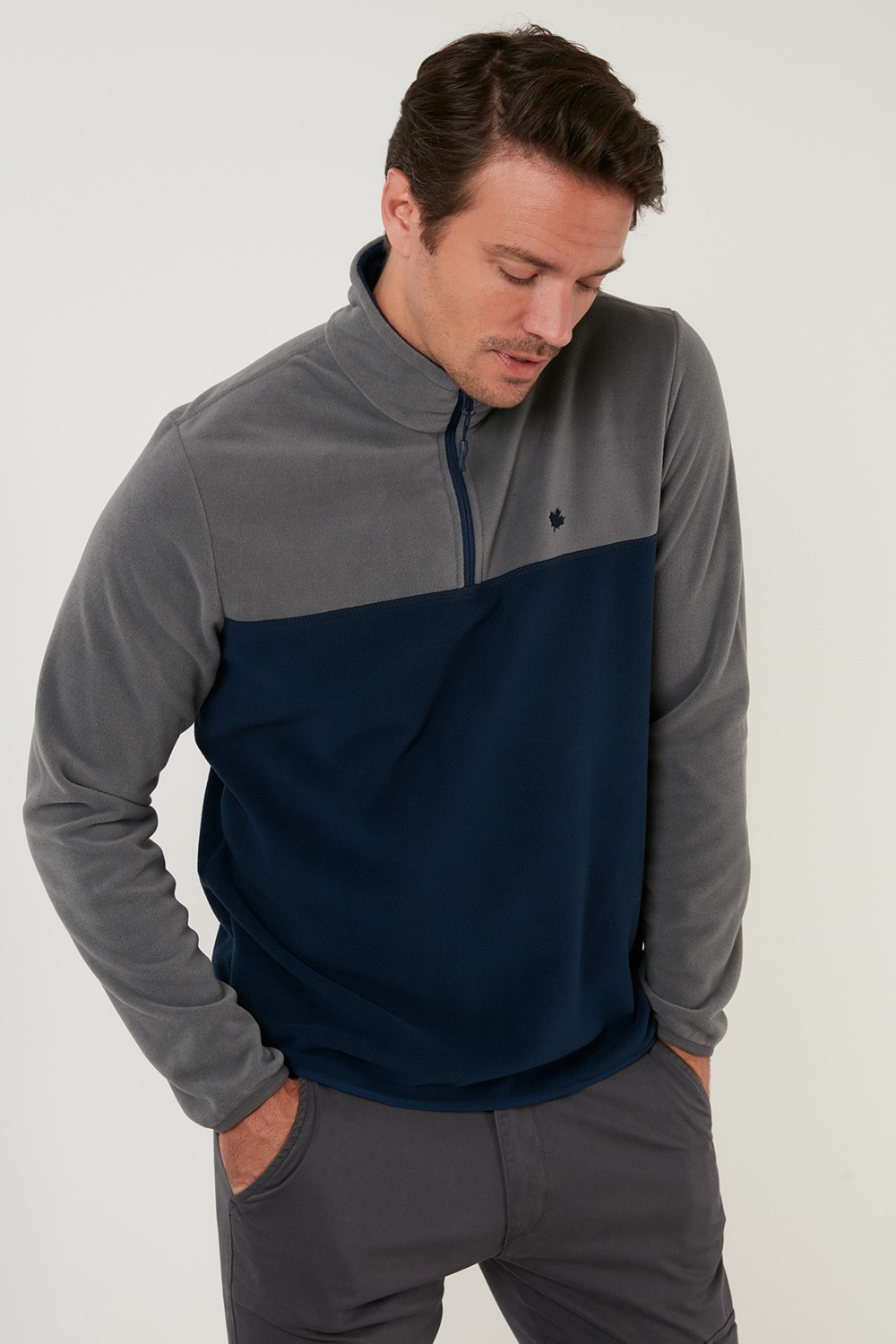 Buratti Regular Fit Fermuarlı Dik Yaka Kışlık Şardonlu Polar Erkek Polar 5906016 görsel 6