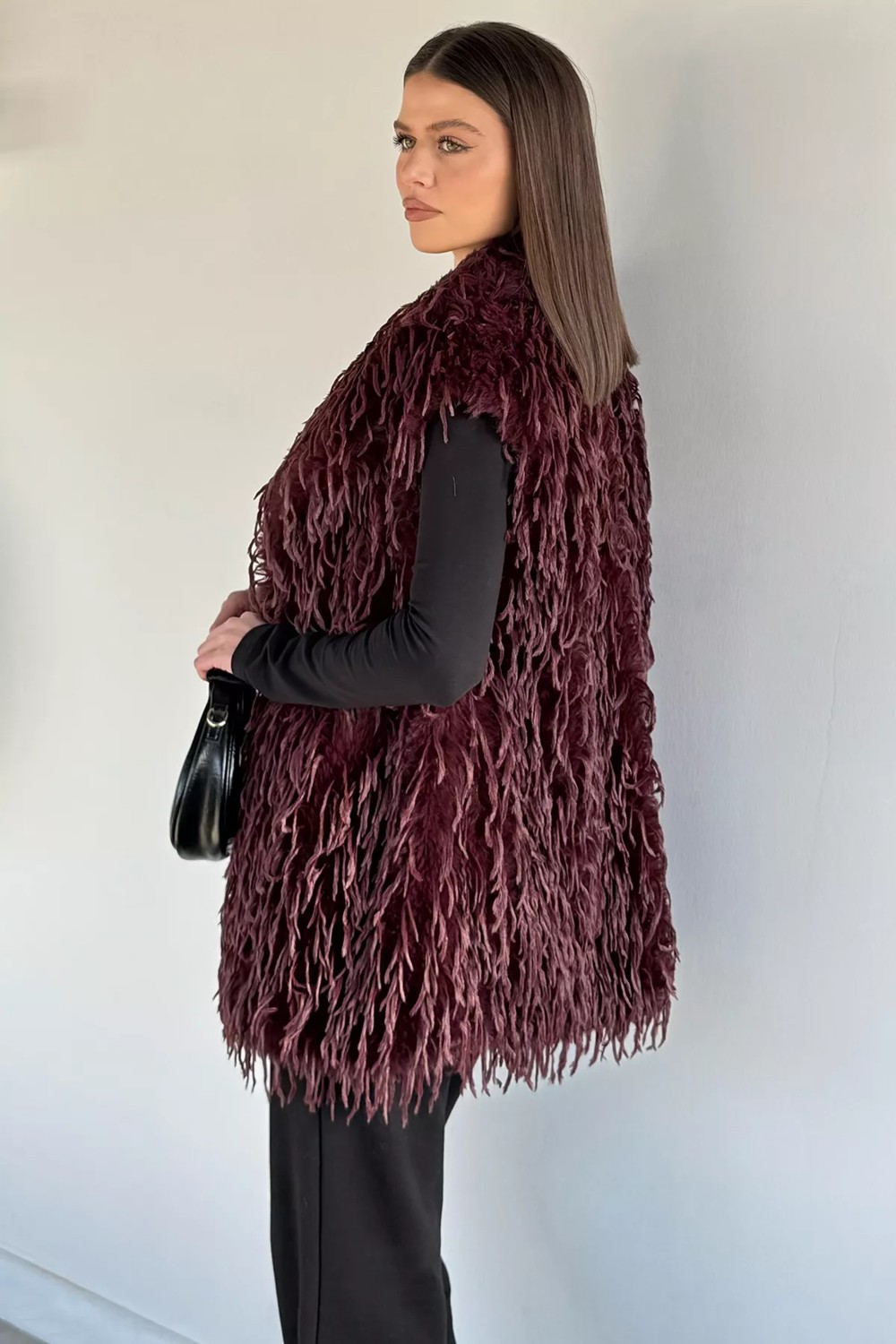 Gülseli Kadın Astarlı Püsküllü Yelek (S-M-L-Xl Uyumludur) P-00020193 görsel 4