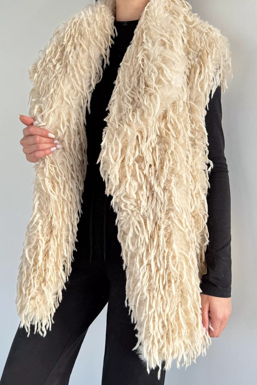 Gülseli Kadın Astarlı Püsküllü Yelek (S-M-L-Xl Uyumludur) P-00020193 görsel 6