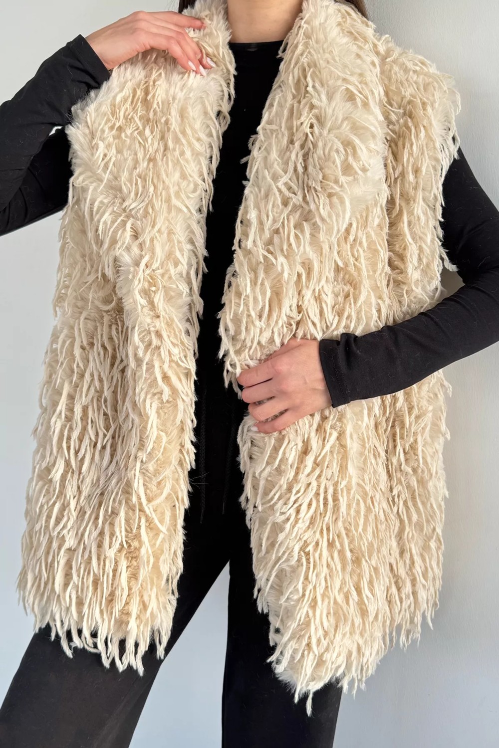Gülseli Kadın Astarlı Püsküllü Yelek (S-M-L-Xl Uyumludur) P-00020193 görsel 7