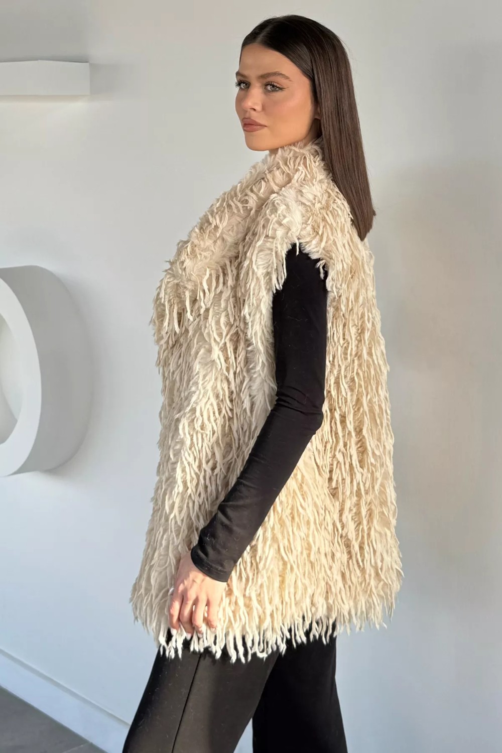 Gülseli Kadın Astarlı Püsküllü Yelek (S-M-L-Xl Uyumludur) P-00020193 görsel 8