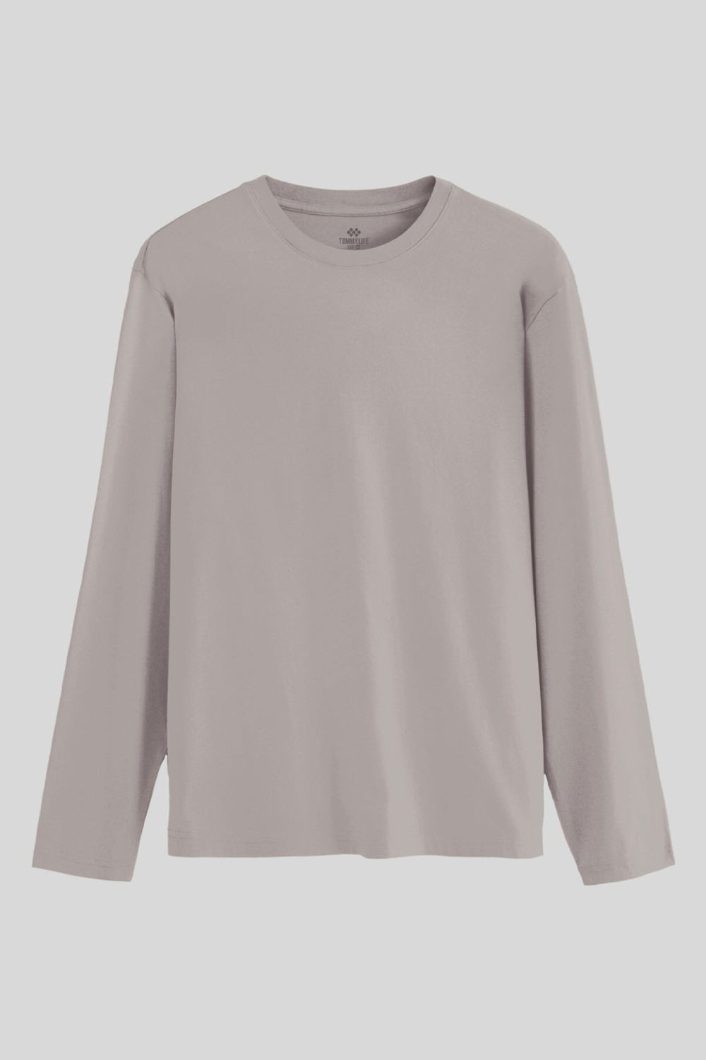 Tommy Life Koyu Bej Standart Fit Basic O Yaka Uzun Kollu İnce Erkek T-Shirt - 87997 görsel 6