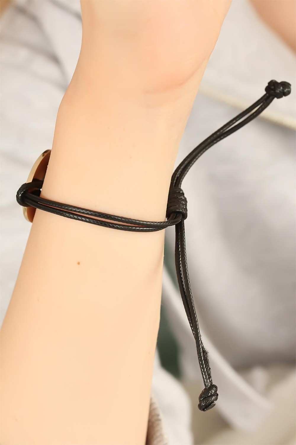Marsilyan Love (Aşık) Siyah Deri Ipli Unisex Mood Bileklik görsel 2
