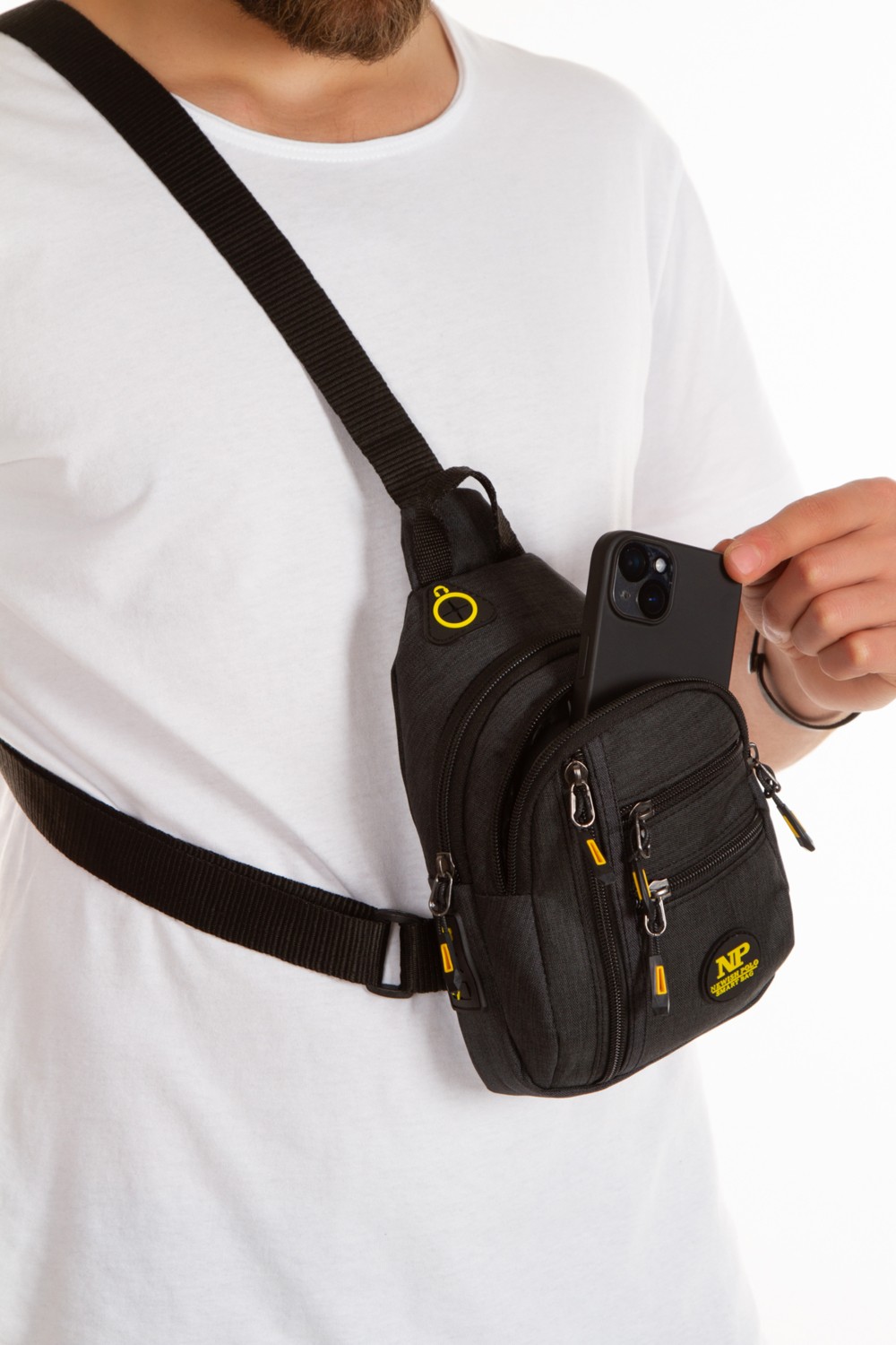 Sannora Bags Unisex Su Geçirmez Kulaklık USB Çıkışlı Çapraz Askılı Çanta Bel Omuz ve Göğüs Çanta Günlük Bodybag